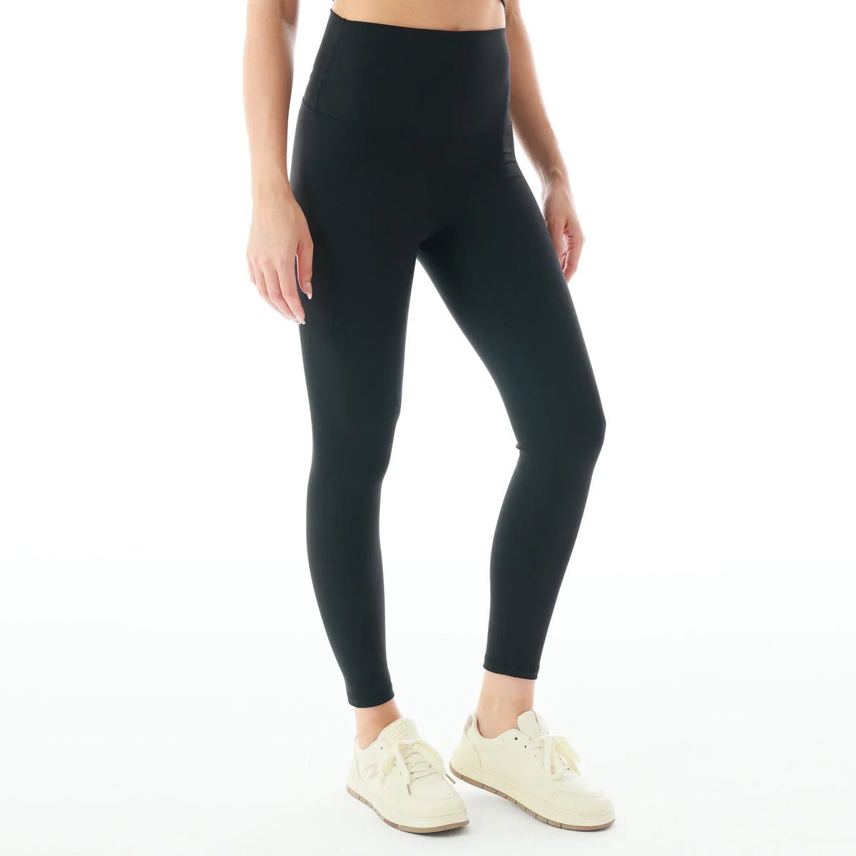 Black Plain Gym Pants for Women Image
