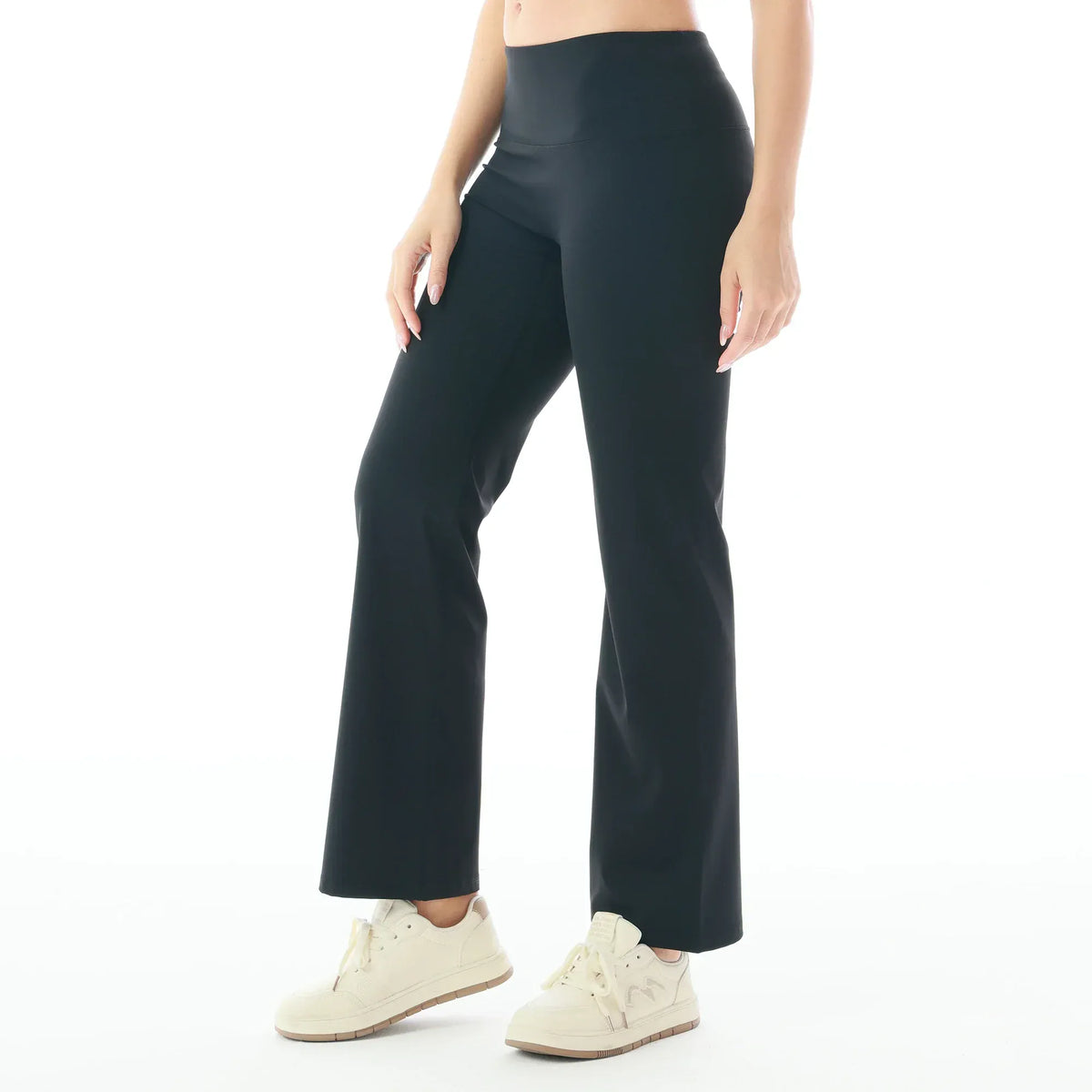 Black Plain Gym Pants for Women Image