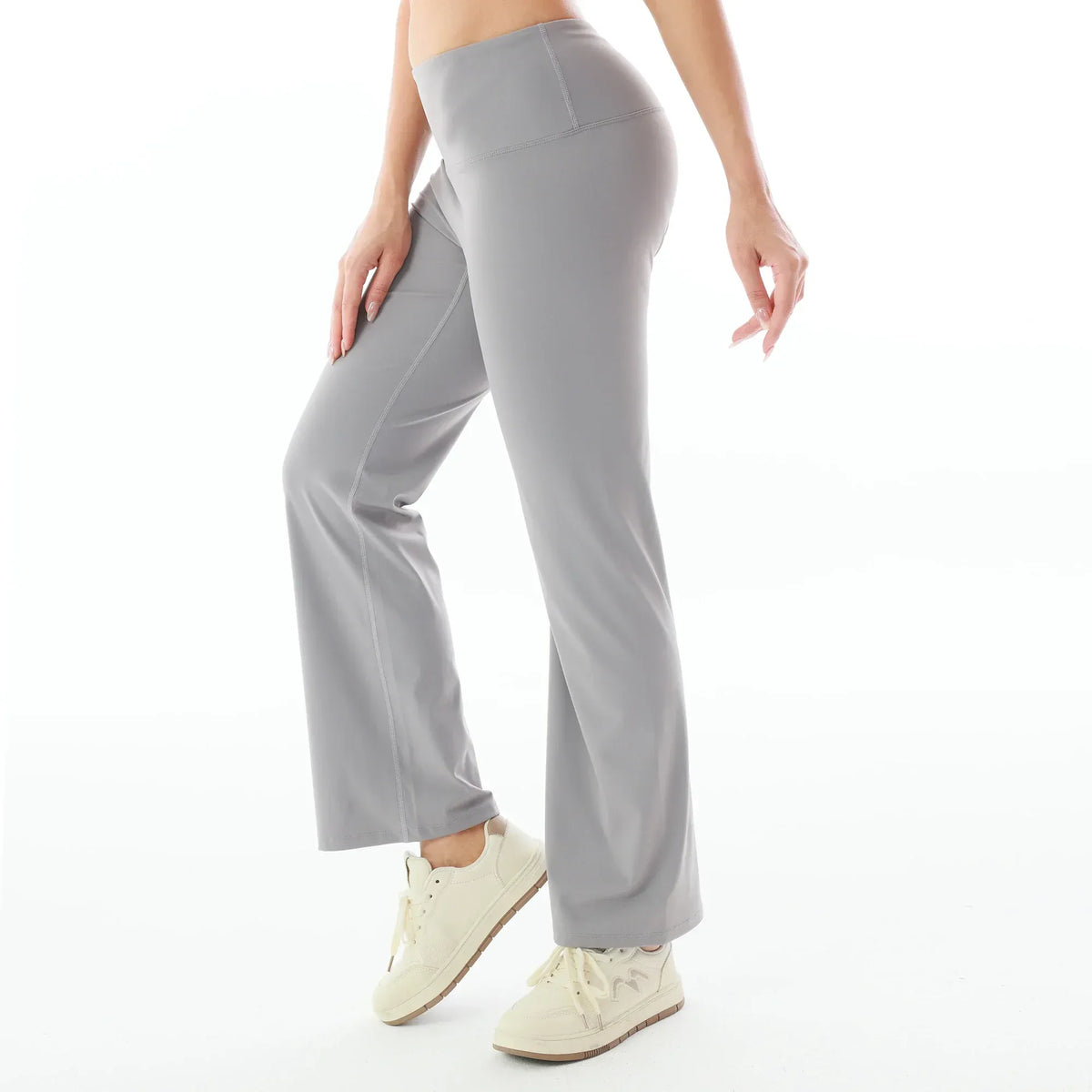 Grey Plain Gym Pants for Women Image