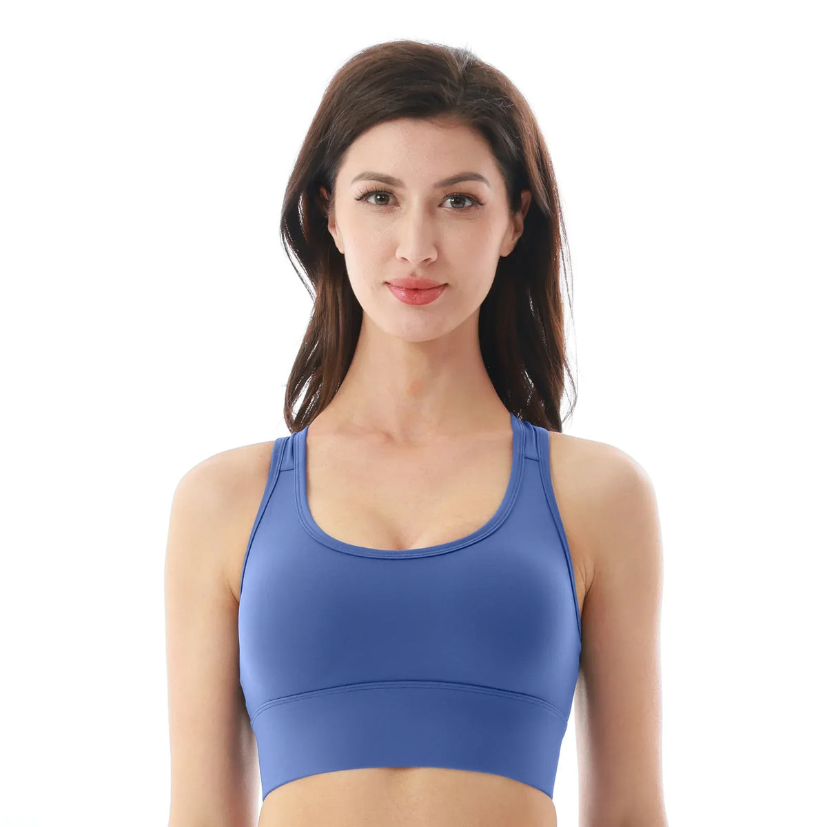 Navy Plain Gym Tank Top for Women Image