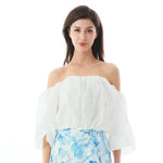 White Floral Blouse for Women Image