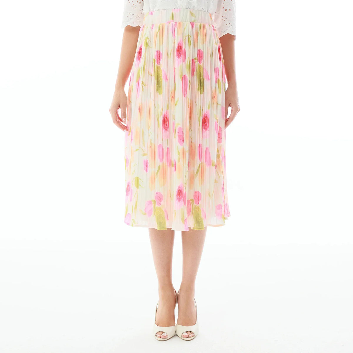 Beige Floral Skirt for Women Image