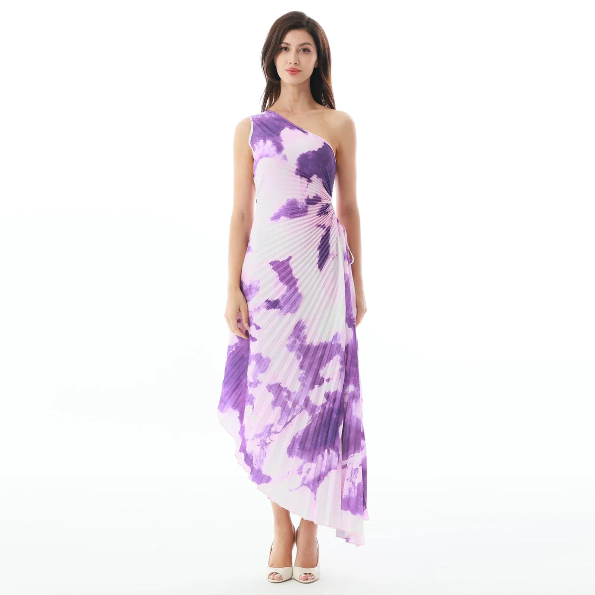 Purple Printed Dress for Women Image