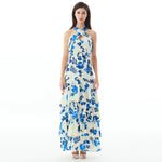 Blue Floral Dress for Women Image