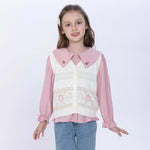 Off White Embroidery Waistcoat for Girls Image