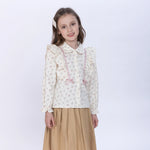 Light Yellow Floral Shirt for Girls Image