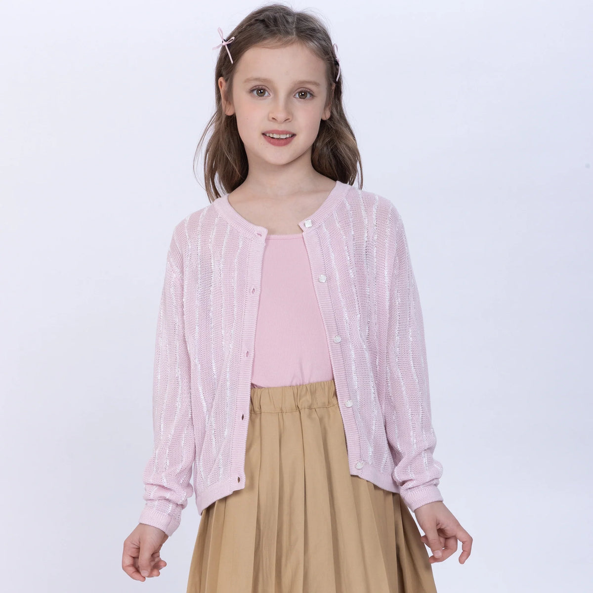 Pink Striped Jacket for Girls Image