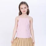 Pink Plain Tank Top for Girls Image