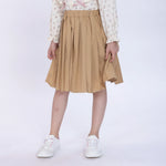 Khaki Plain Skirt for Girls Image