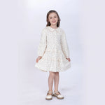 Beige Floral Dress for Girls Image