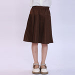 Coffee Plain Skirt for Girls Image