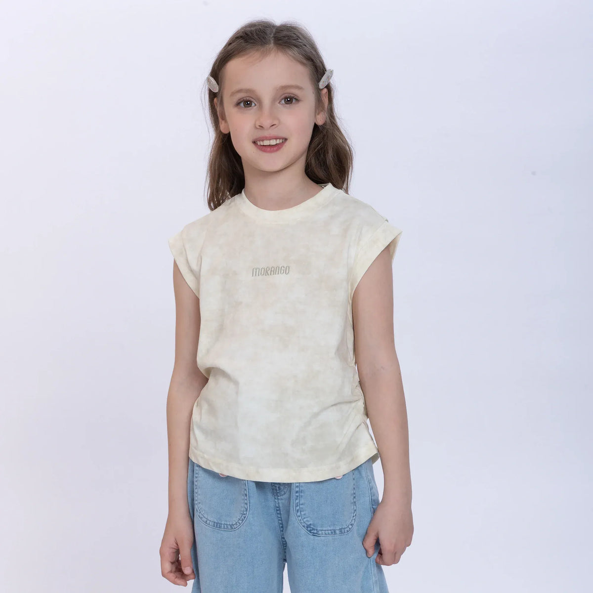 Beige Tie-Dye T.Shirt for Girls Image