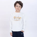 White Printed T.Shirt for Boys Image