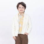 Beige Jacquard Jacket for Boys Image