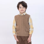 Grey Green Jacquard Waistcoat for Boys Image