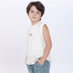 Printed Sleeveless T-Shirt for Boys Image