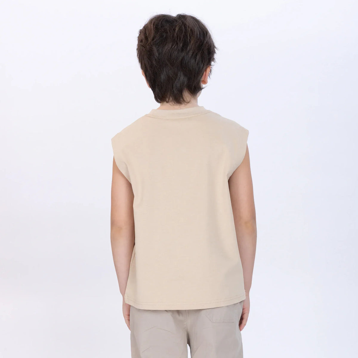 Printed Sleeveless T-Shirt for Boys Image