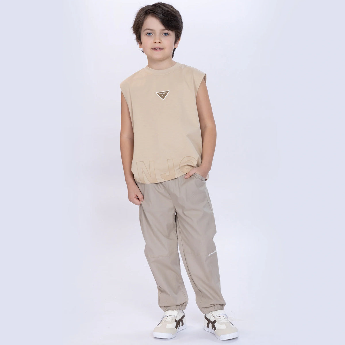 Printed Sleeveless T-Shirt for Boys Image