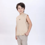 Printed Sleeveless T-Shirt for Boys Image