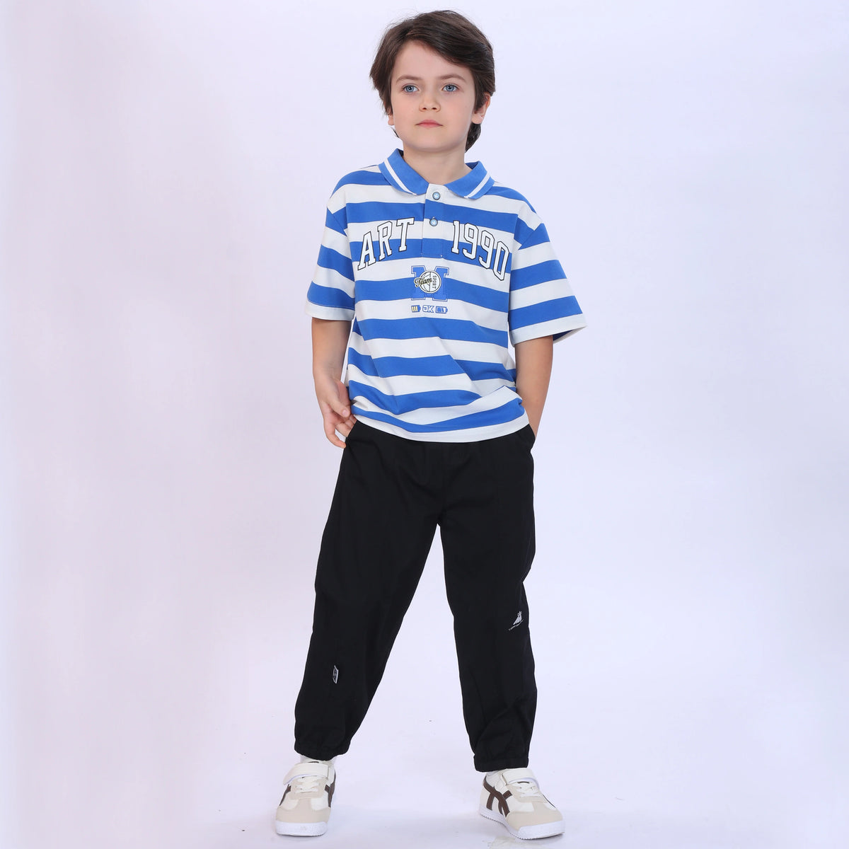 Striped Polo Shirt for Boys Image
