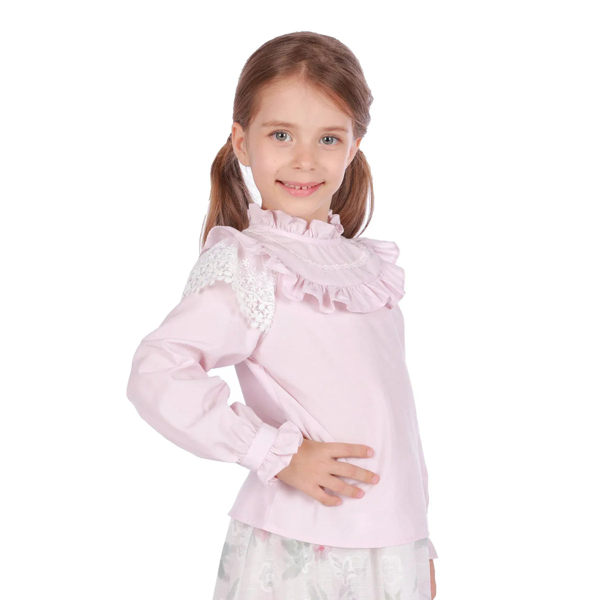 Laced Classic Blouse for Girls Image
