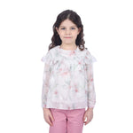 Pink Floral Classic Blouse for Girls Image