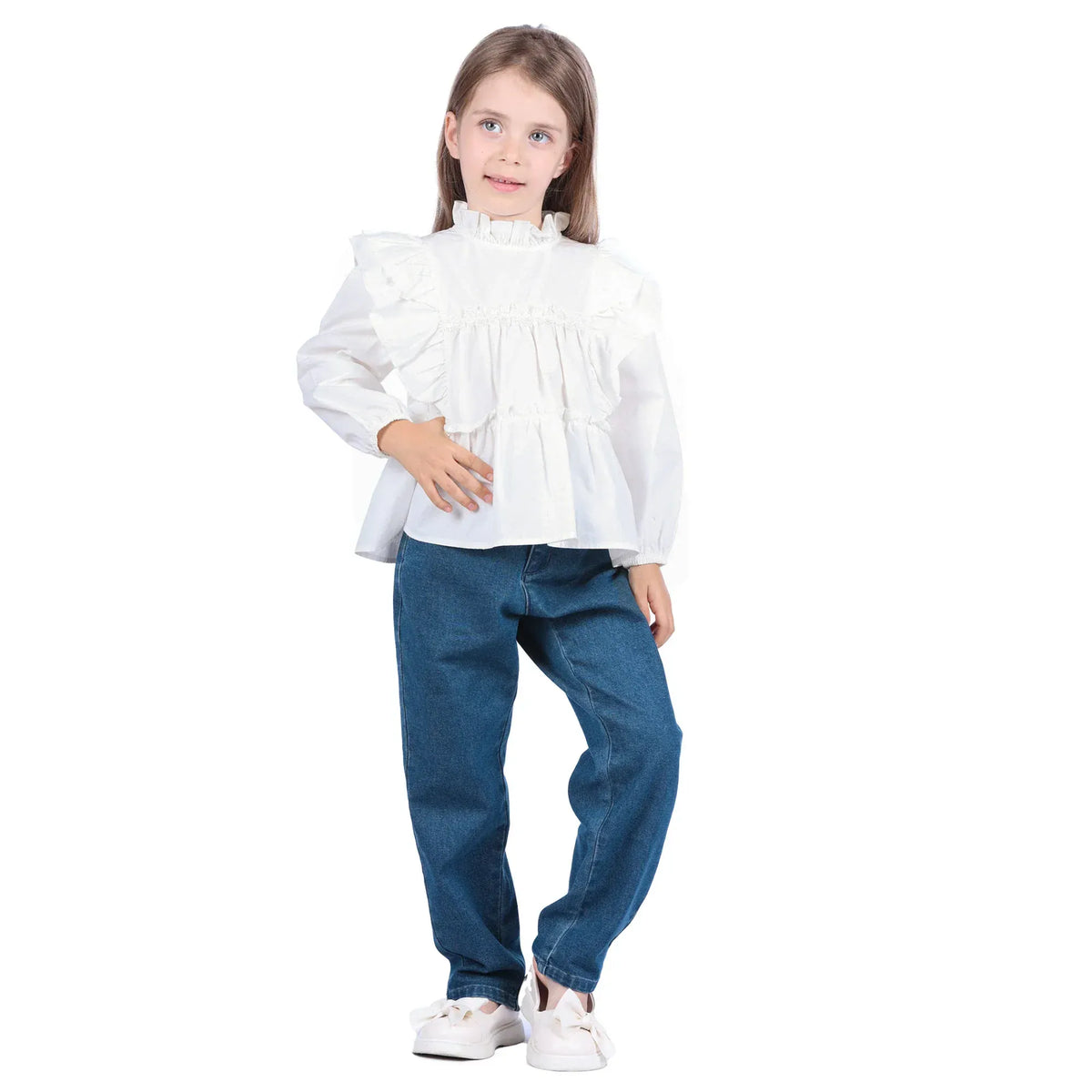 Laced Classic Blouse for Girls Image