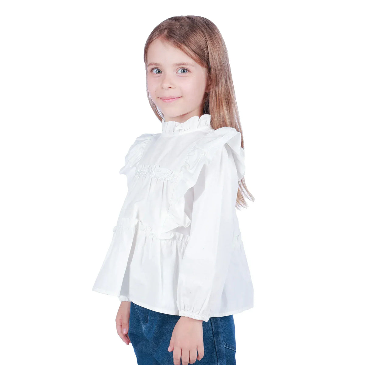 Laced Classic Blouse for Girls Image