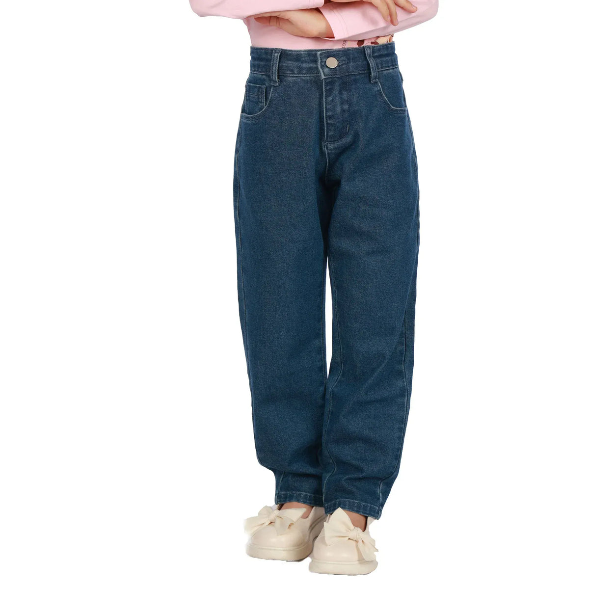 Jeans Blue Washed Jeans Classic Pants for Girls Image