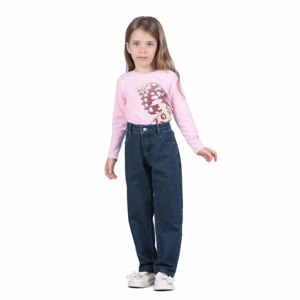 Washed Jeans Classic Pants for Girls Image