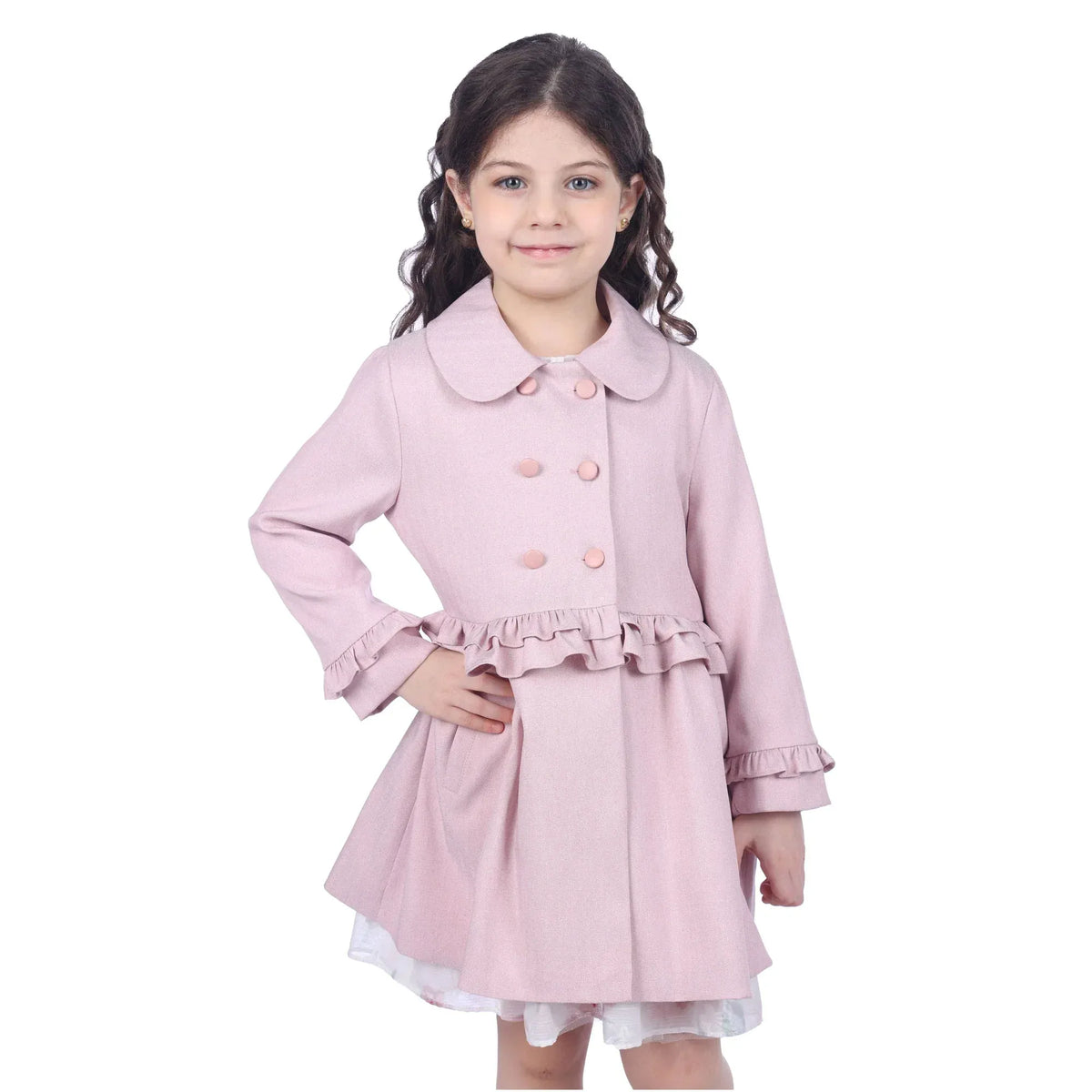 Light Pink Solid Classic Jacket for Girls Image