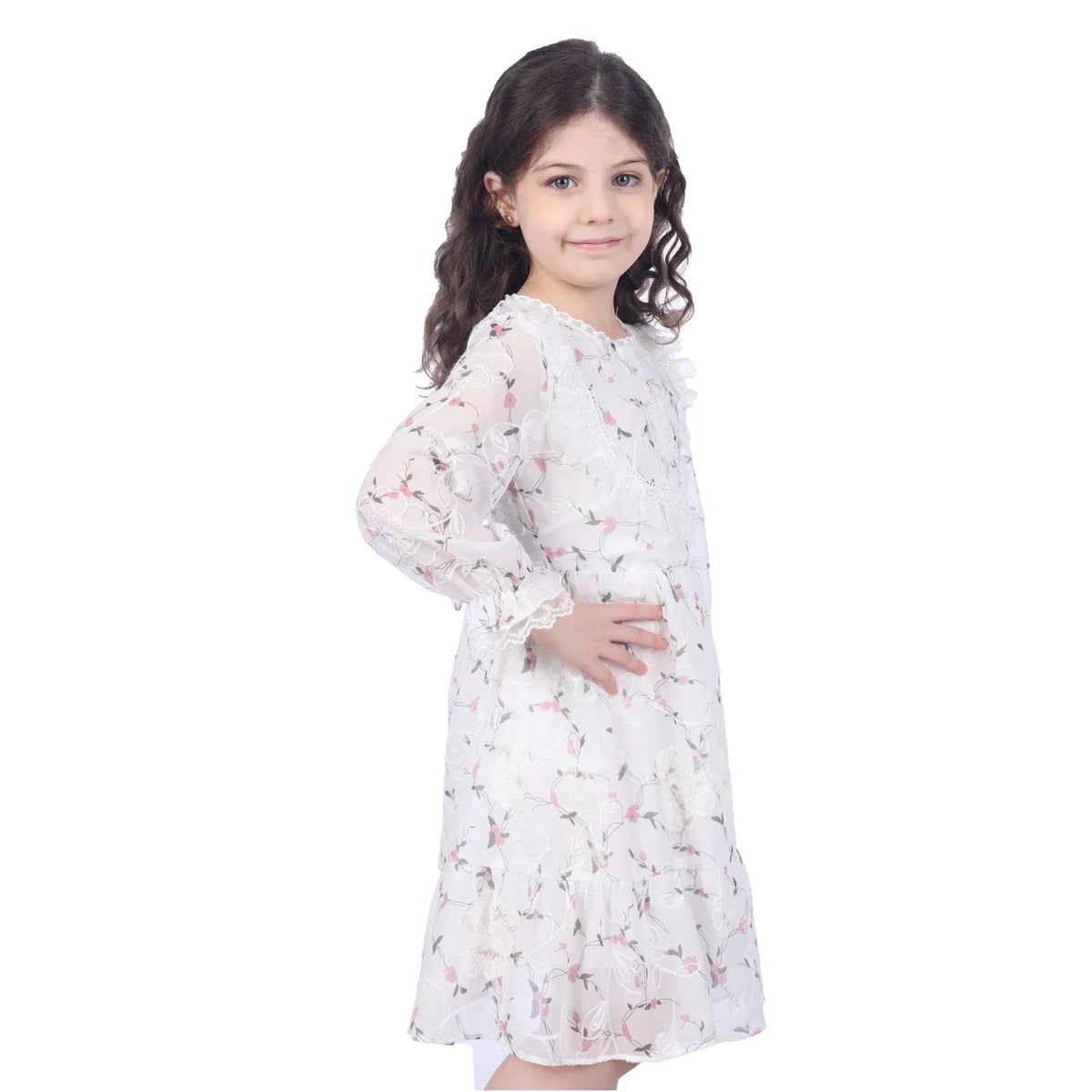 Floral Classic Dress for Girls Image