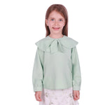 Light Green Plain Classic Blouse for Girls Image
