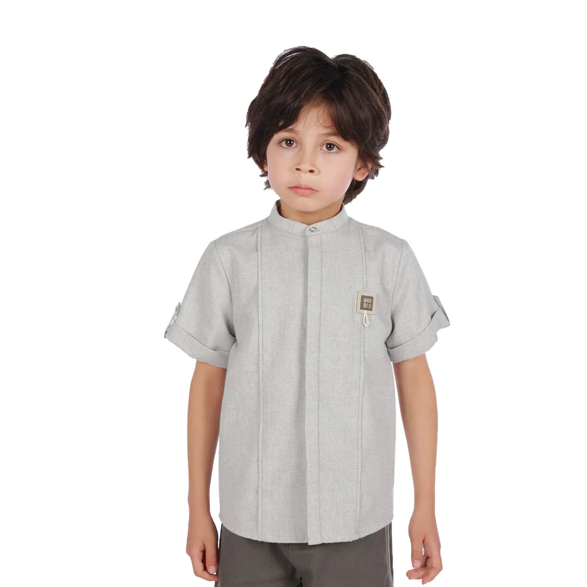 Light Grey Badge Classic Shirt for Boys Image