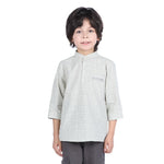 Light Green Checked Classic Blouse for Boys Image