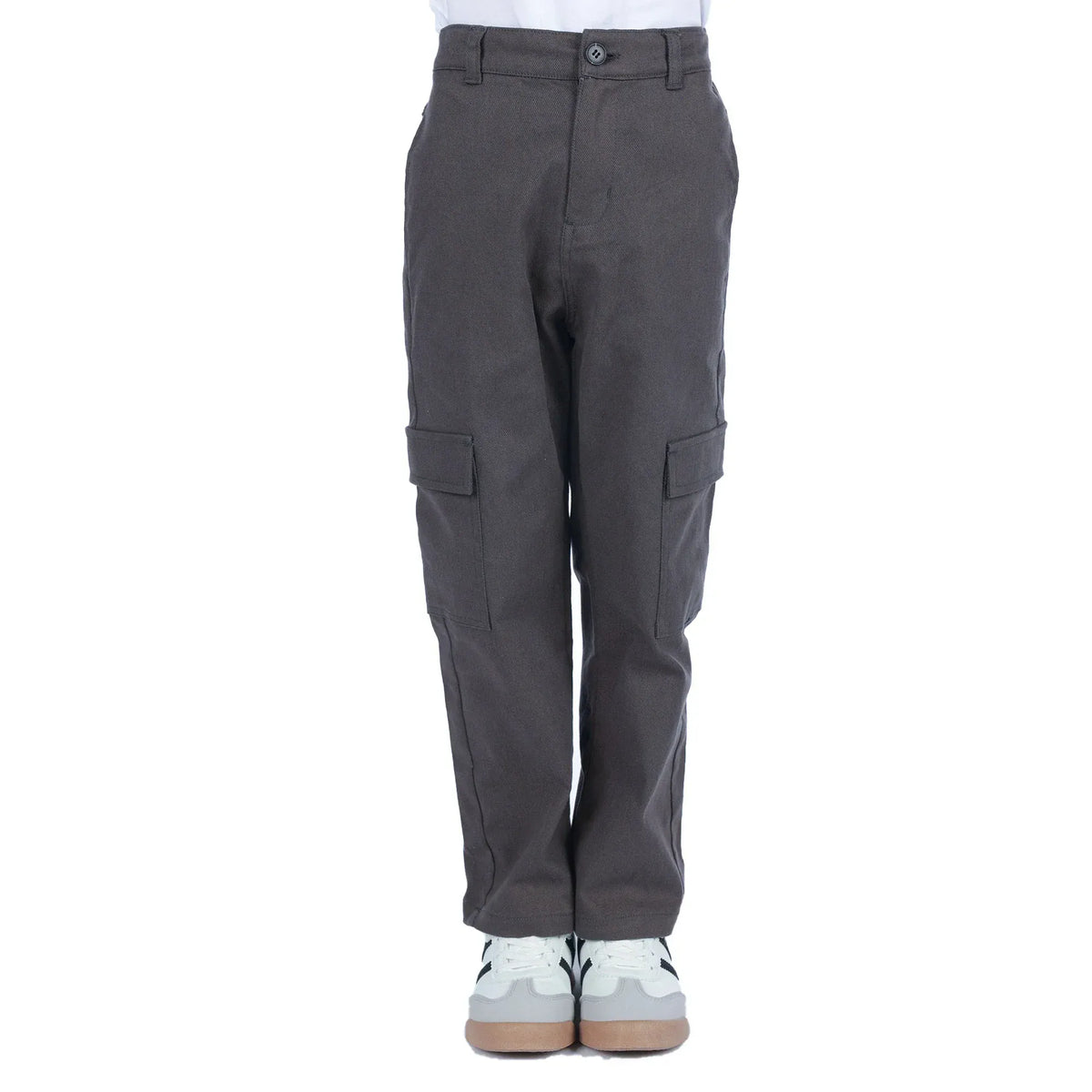 Dark Grey Plain Classic Pants for Boys Image