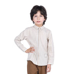 Beige Badge Classic Shirt for Boys Image