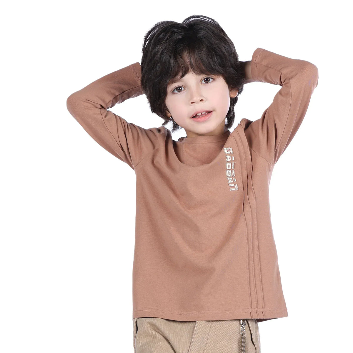 Red Brown Printed Classic T.Shirt for Boys Image