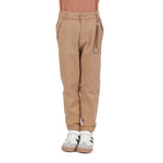 Khaki Plain Classic Pants for Boys Image