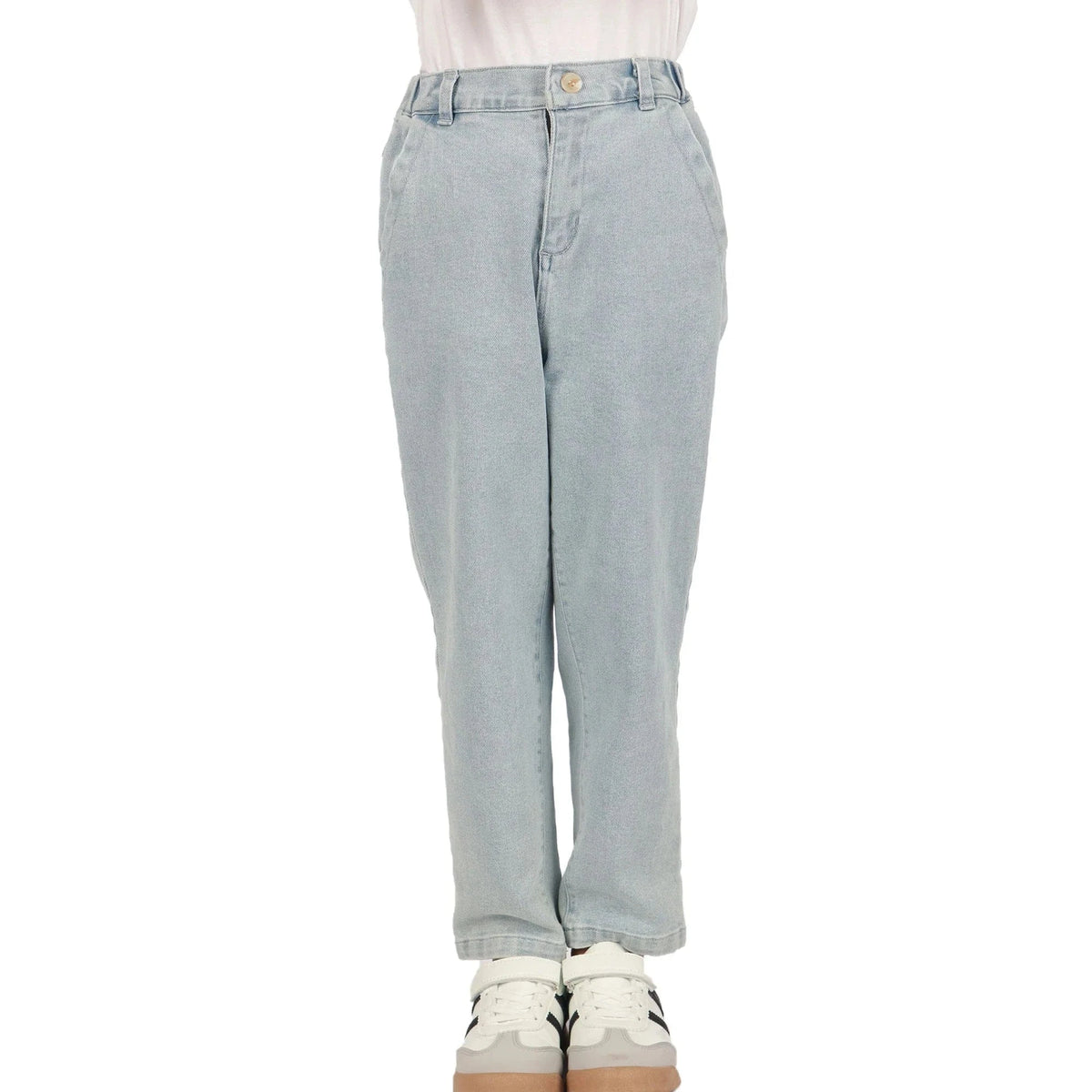 Light Jeans Blue Washed Jeans Classic Pants for Boys Image