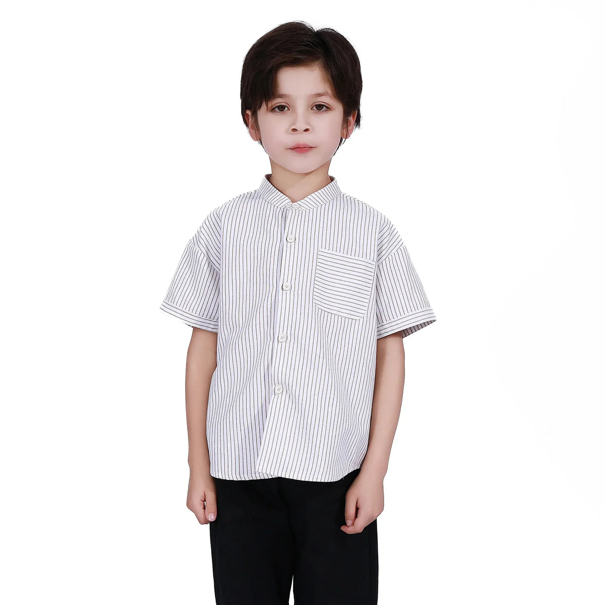 White Basic Shirt For Boys Image