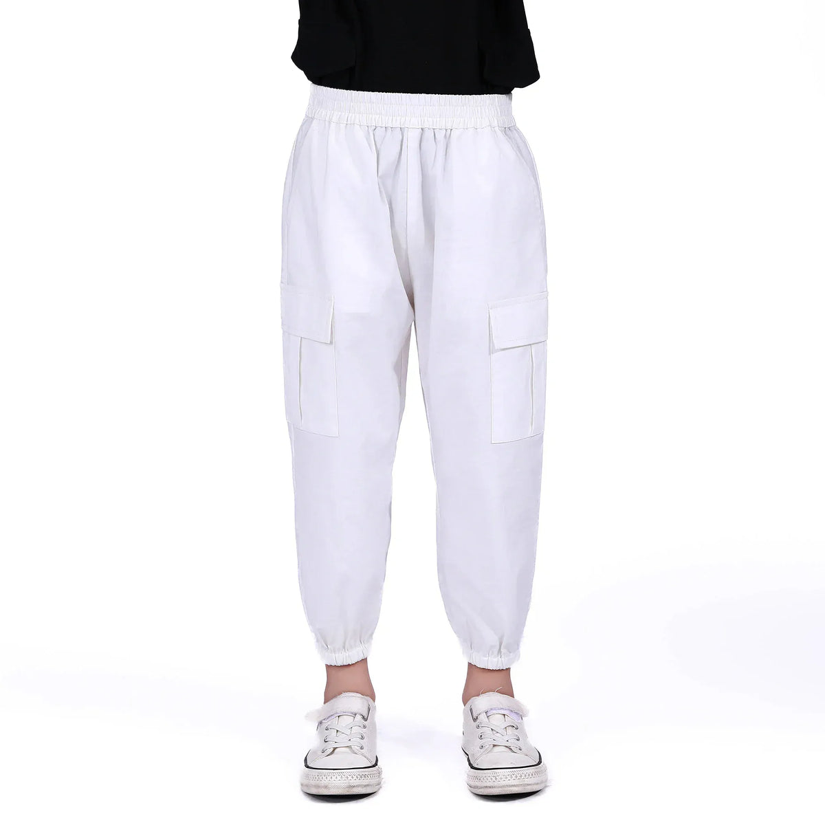 Off White Basic Pants For Boys Image