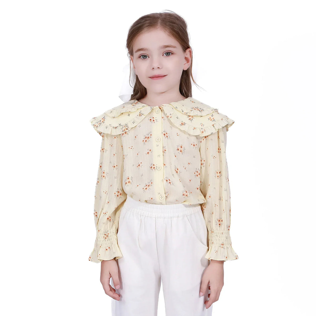 Light Yellow Basic Shirt For Girls Image