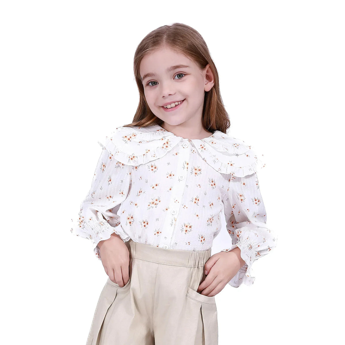 White Basic Shirt For Girls Image
