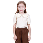 Light Yellow Basic Blouse For Girls Image