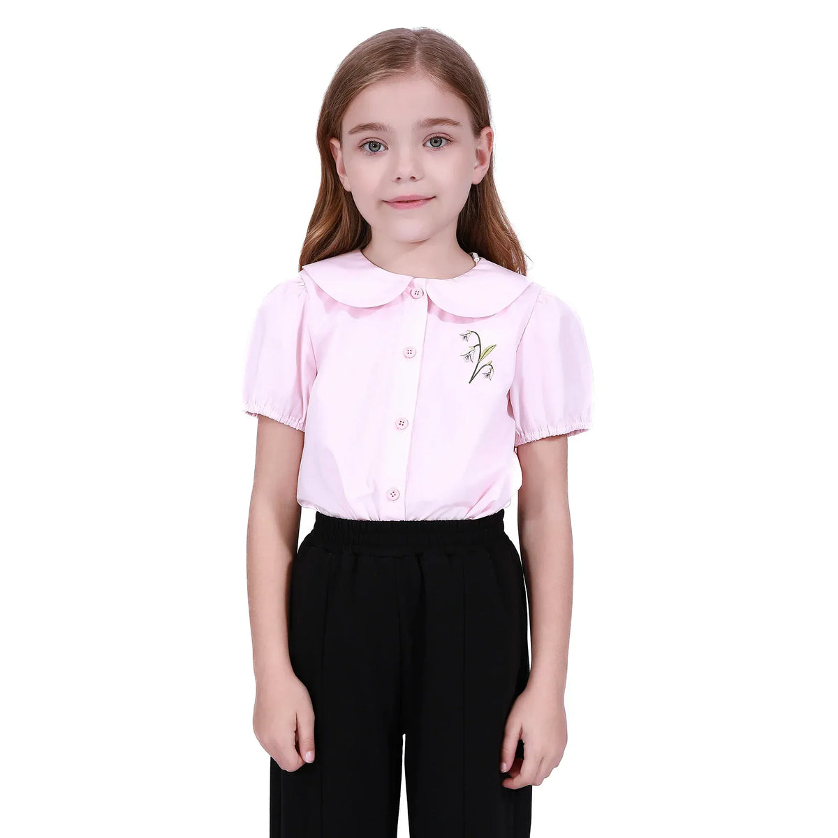 Light Pink Basic Shirt For Girls Image
