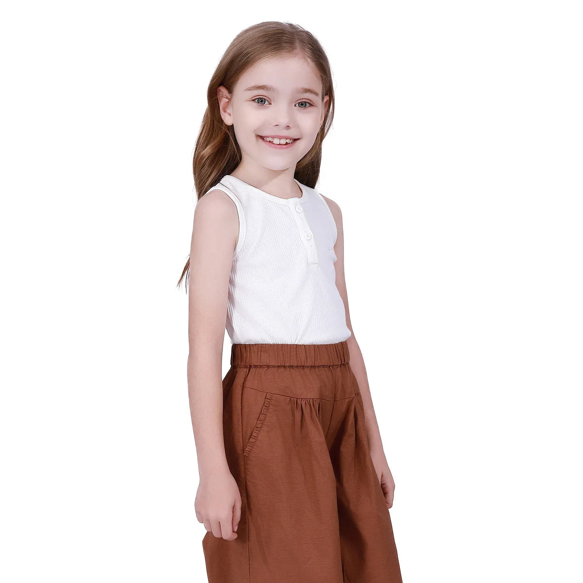 Basic Sleeveless T-Shirt For Girls Image
