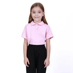 Light Pink Basic Polo Shirt For Girls Image