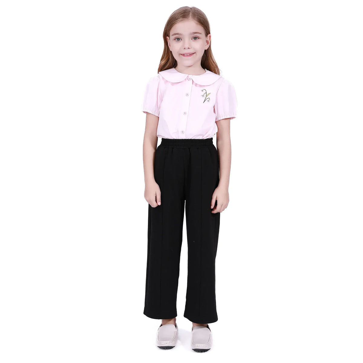 Black Basic Pants For Girls Image
