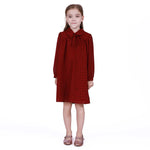 Maroon Jacquard Basic Dress for Girls Image